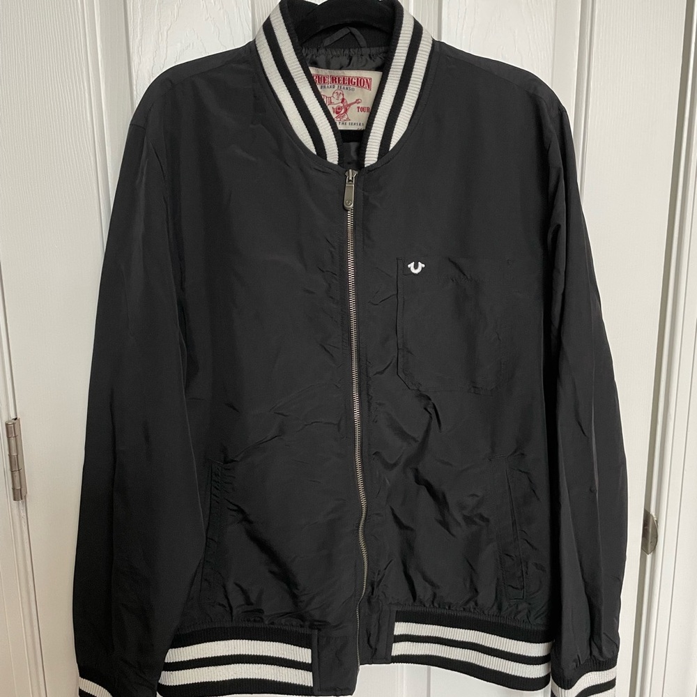 True Religion Black Bomber Jacket